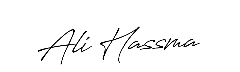 Also we have Ali Hassma name is the best signature style. Create professional handwritten signature collection using Antro_Vectra_Bolder autograph style. Ali Hassma signature style 7 images and pictures png