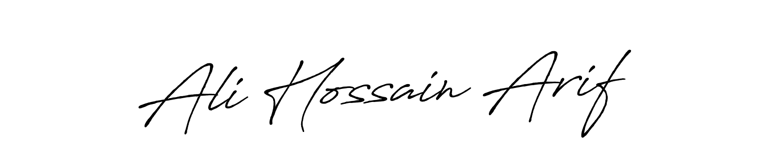 The best way (Antro_Vectra_Bolder) to make a short signature is to pick only two or three words in your name. The name Ali Hossain Arif include a total of six letters. For converting this name. Ali Hossain Arif signature style 7 images and pictures png