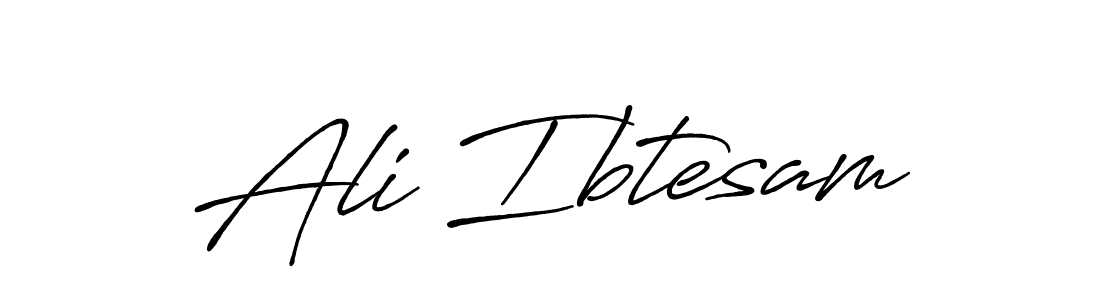 How to make Ali Ibtesam name signature. Use Antro_Vectra_Bolder style for creating short signs online. This is the latest handwritten sign. Ali Ibtesam signature style 7 images and pictures png