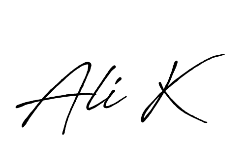 Also You can easily find your signature by using the search form. We will create Ali K name handwritten signature images for you free of cost using Antro_Vectra_Bolder sign style. Ali K signature style 7 images and pictures png