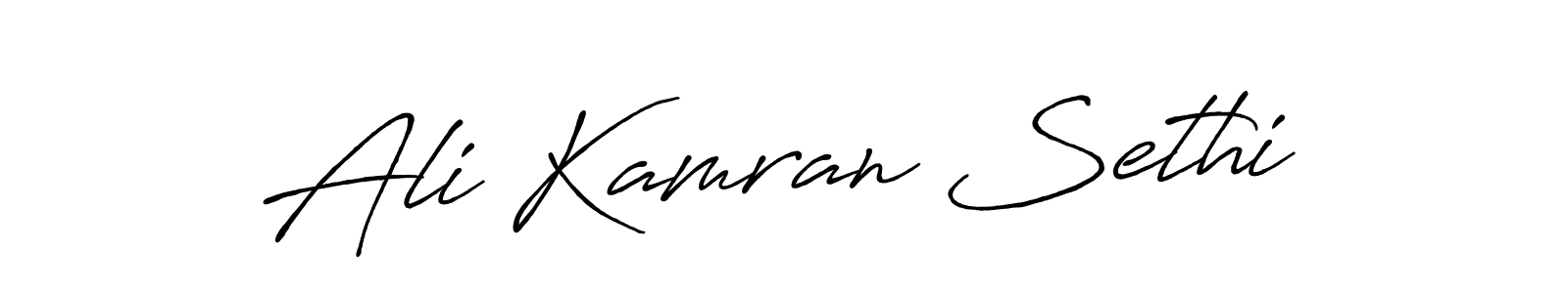 How to make Ali Kamran Sethi name signature. Use Antro_Vectra_Bolder style for creating short signs online. This is the latest handwritten sign. Ali Kamran Sethi signature style 7 images and pictures png