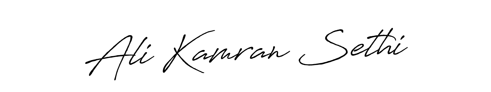 The best way (Antro_Vectra_Bolder) to make a short signature is to pick only two or three words in your name. The name Ali Kamran Sethi include a total of six letters. For converting this name. Ali Kamran Sethi signature style 7 images and pictures png