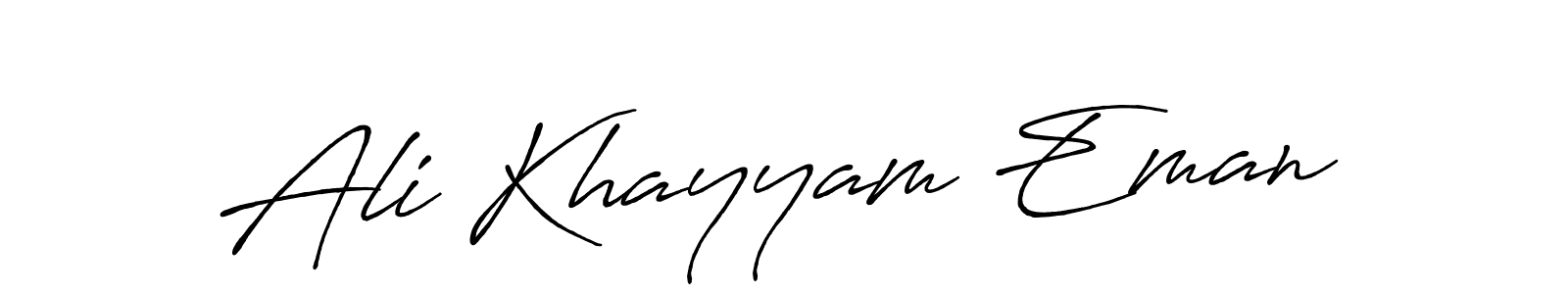 Also You can easily find your signature by using the search form. We will create Ali Khayyam Eman name handwritten signature images for you free of cost using Antro_Vectra_Bolder sign style. Ali Khayyam Eman signature style 7 images and pictures png