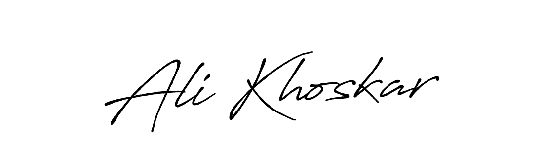 Also we have Ali Khoskar name is the best signature style. Create professional handwritten signature collection using Antro_Vectra_Bolder autograph style. Ali Khoskar signature style 7 images and pictures png