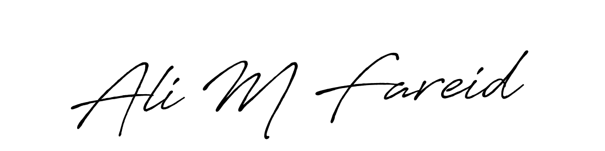 Make a beautiful signature design for name Ali M Fareid. With this signature (Antro_Vectra_Bolder) style, you can create a handwritten signature for free. Ali M Fareid signature style 7 images and pictures png