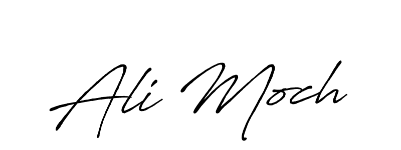 How to make Ali Moch name signature. Use Antro_Vectra_Bolder style for creating short signs online. This is the latest handwritten sign. Ali Moch signature style 7 images and pictures png