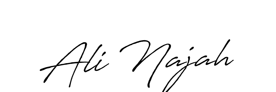 How to make Ali Najah name signature. Use Antro_Vectra_Bolder style for creating short signs online. This is the latest handwritten sign. Ali Najah signature style 7 images and pictures png
