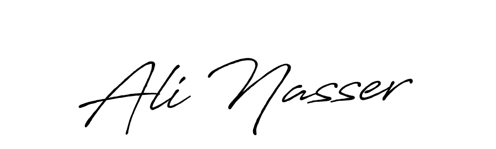 Similarly Antro_Vectra_Bolder is the best handwritten signature design. Signature creator online .You can use it as an online autograph creator for name Ali Nasser. Ali Nasser signature style 7 images and pictures png