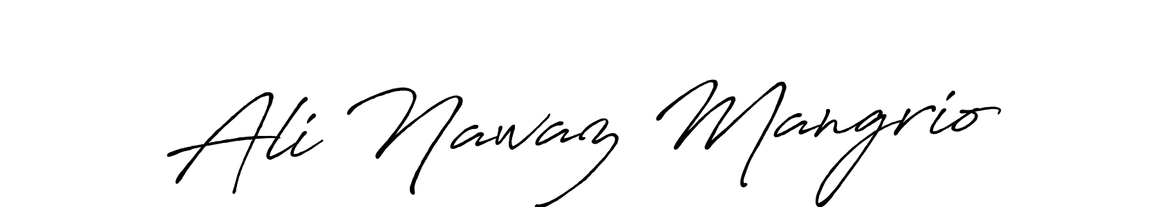 Create a beautiful signature design for name Ali Nawaz Mangrio. With this signature (Antro_Vectra_Bolder) fonts, you can make a handwritten signature for free. Ali Nawaz Mangrio signature style 7 images and pictures png