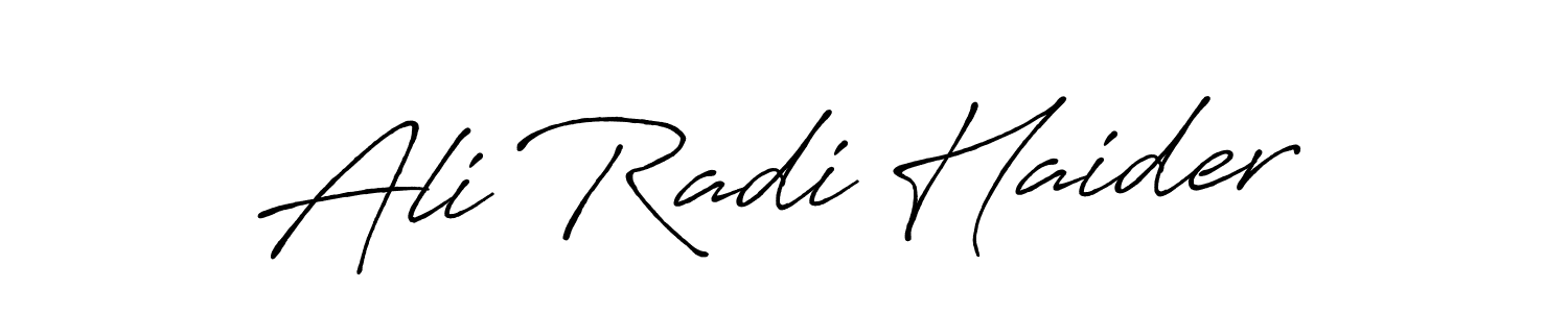 Use a signature maker to create a handwritten signature online. With this signature software, you can design (Antro_Vectra_Bolder) your own signature for name Ali Radi Haider. Ali Radi Haider signature style 7 images and pictures png