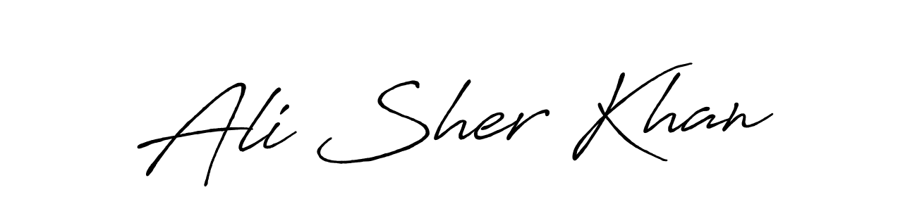 Use a signature maker to create a handwritten signature online. With this signature software, you can design (Antro_Vectra_Bolder) your own signature for name Ali Sher Khan. Ali Sher Khan signature style 7 images and pictures png