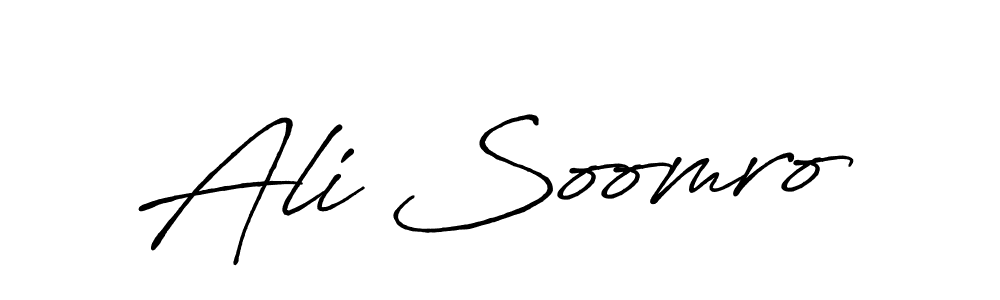 Create a beautiful signature design for name Ali Soomro. With this signature (Antro_Vectra_Bolder) fonts, you can make a handwritten signature for free. Ali Soomro signature style 7 images and pictures png