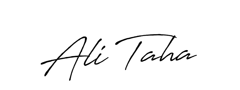 Ali Taha stylish signature style. Best Handwritten Sign (Antro_Vectra_Bolder) for my name. Handwritten Signature Collection Ideas for my name Ali Taha. Ali Taha signature style 7 images and pictures png