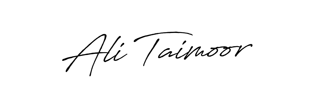 How to make Ali Taimoor name signature. Use Antro_Vectra_Bolder style for creating short signs online. This is the latest handwritten sign. Ali Taimoor signature style 7 images and pictures png