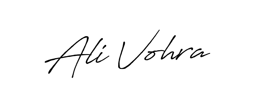 How to make Ali Vohra name signature. Use Antro_Vectra_Bolder style for creating short signs online. This is the latest handwritten sign. Ali Vohra signature style 7 images and pictures png