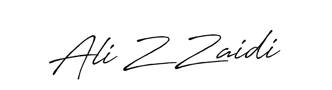 Make a beautiful signature design for name Ali Z Zaidi. With this signature (Antro_Vectra_Bolder) style, you can create a handwritten signature for free. Ali Z Zaidi signature style 7 images and pictures png