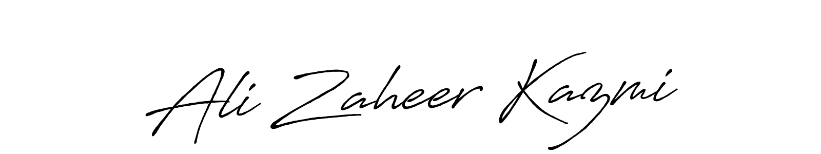 Antro_Vectra_Bolder is a professional signature style that is perfect for those who want to add a touch of class to their signature. It is also a great choice for those who want to make their signature more unique. Get Ali Zaheer Kazmi name to fancy signature for free. Ali Zaheer Kazmi signature style 7 images and pictures png