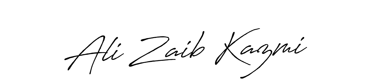 How to make Ali Zaib Kazmi name signature. Use Antro_Vectra_Bolder style for creating short signs online. This is the latest handwritten sign. Ali Zaib Kazmi signature style 7 images and pictures png