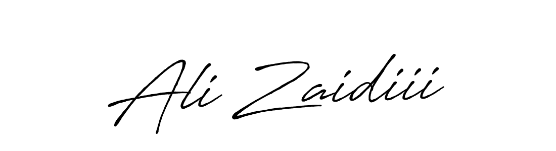 Also we have Ali Zaidiii name is the best signature style. Create professional handwritten signature collection using Antro_Vectra_Bolder autograph style. Ali Zaidiii signature style 7 images and pictures png