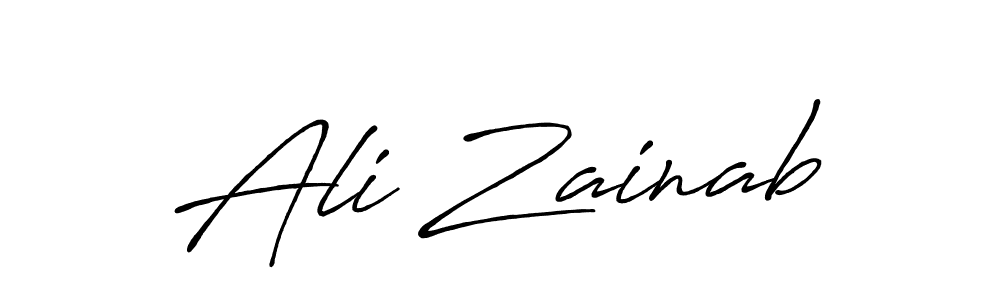 Also You can easily find your signature by using the search form. We will create Ali Zainab name handwritten signature images for you free of cost using Antro_Vectra_Bolder sign style. Ali Zainab signature style 7 images and pictures png