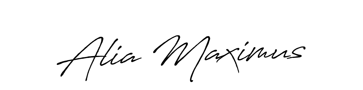 Alia Maximus stylish signature style. Best Handwritten Sign (Antro_Vectra_Bolder) for my name. Handwritten Signature Collection Ideas for my name Alia Maximus. Alia Maximus signature style 7 images and pictures png