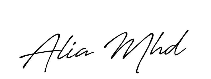 Design your own signature with our free online signature maker. With this signature software, you can create a handwritten (Antro_Vectra_Bolder) signature for name Alia Mhd. Alia Mhd signature style 7 images and pictures png