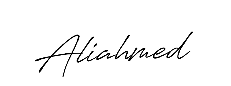 Design your own signature with our free online signature maker. With this signature software, you can create a handwritten (Antro_Vectra_Bolder) signature for name Aliahmed. Aliahmed signature style 7 images and pictures png