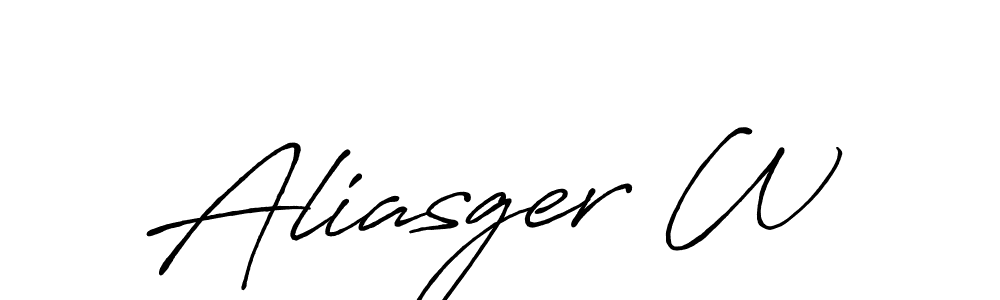 Create a beautiful signature design for name Aliasger W. With this signature (Antro_Vectra_Bolder) fonts, you can make a handwritten signature for free. Aliasger W signature style 7 images and pictures png