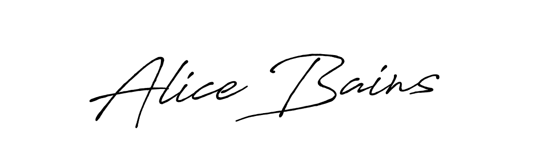 Use a signature maker to create a handwritten signature online. With this signature software, you can design (Antro_Vectra_Bolder) your own signature for name Alice Bains. Alice Bains signature style 7 images and pictures png