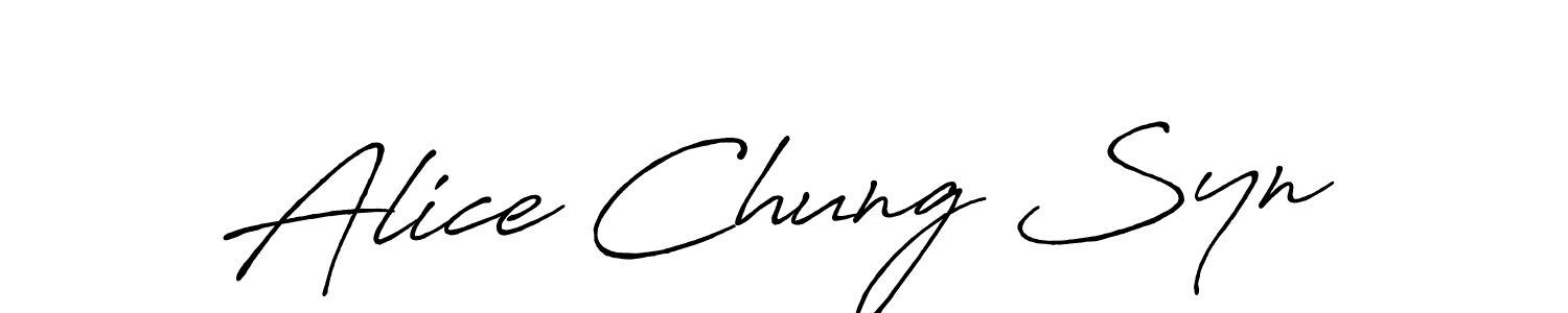 This is the best signature style for the Alice Chung Syn name. Also you like these signature font (Antro_Vectra_Bolder). Mix name signature. Alice Chung Syn signature style 7 images and pictures png