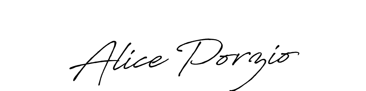 Alice Porzio stylish signature style. Best Handwritten Sign (Antro_Vectra_Bolder) for my name. Handwritten Signature Collection Ideas for my name Alice Porzio. Alice Porzio signature style 7 images and pictures png