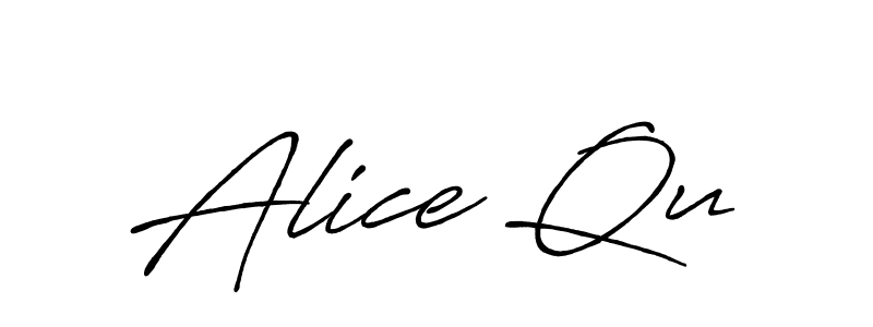 Alice Qu stylish signature style. Best Handwritten Sign (Antro_Vectra_Bolder) for my name. Handwritten Signature Collection Ideas for my name Alice Qu. Alice Qu signature style 7 images and pictures png