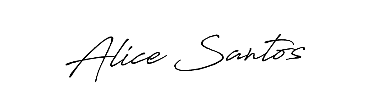 Make a beautiful signature design for name Alice Santos. With this signature (Antro_Vectra_Bolder) style, you can create a handwritten signature for free. Alice Santos signature style 7 images and pictures png