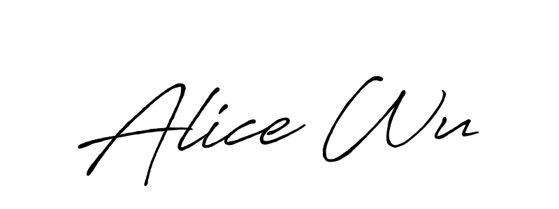 Also we have Alice Wu name is the best signature style. Create professional handwritten signature collection using Antro_Vectra_Bolder autograph style. Alice Wu signature style 7 images and pictures png