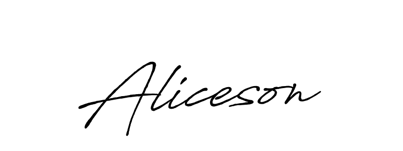 Create a beautiful signature design for name Aliceson. With this signature (Antro_Vectra_Bolder) fonts, you can make a handwritten signature for free. Aliceson signature style 7 images and pictures png