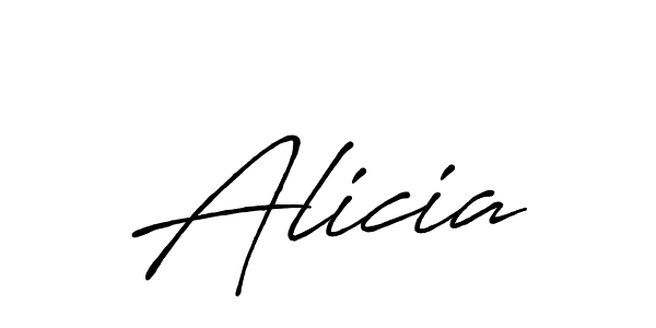 Make a beautiful signature design for name Alicia. With this signature (Antro_Vectra_Bolder) style, you can create a handwritten signature for free. Alicia signature style 7 images and pictures png