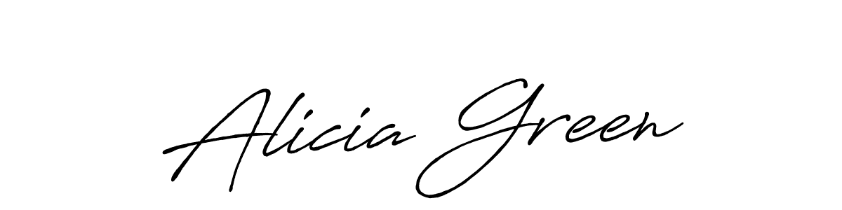 Create a beautiful signature design for name Alicia Green. With this signature (Antro_Vectra_Bolder) fonts, you can make a handwritten signature for free. Alicia Green signature style 7 images and pictures png