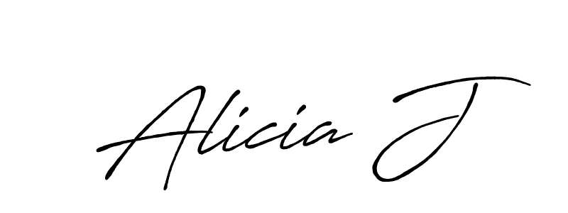 How to make Alicia J name signature. Use Antro_Vectra_Bolder style for creating short signs online. This is the latest handwritten sign. Alicia J signature style 7 images and pictures png