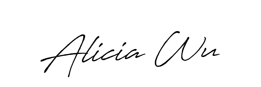 Alicia Wu stylish signature style. Best Handwritten Sign (Antro_Vectra_Bolder) for my name. Handwritten Signature Collection Ideas for my name Alicia Wu. Alicia Wu signature style 7 images and pictures png