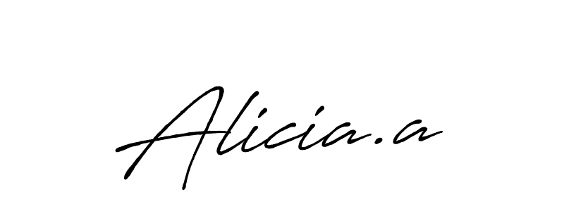 Also You can easily find your signature by using the search form. We will create Alicia.a name handwritten signature images for you free of cost using Antro_Vectra_Bolder sign style. Alicia.a signature style 7 images and pictures png