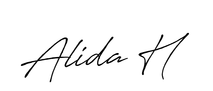 Also You can easily find your signature by using the search form. We will create Alida H name handwritten signature images for you free of cost using Antro_Vectra_Bolder sign style. Alida H signature style 7 images and pictures png