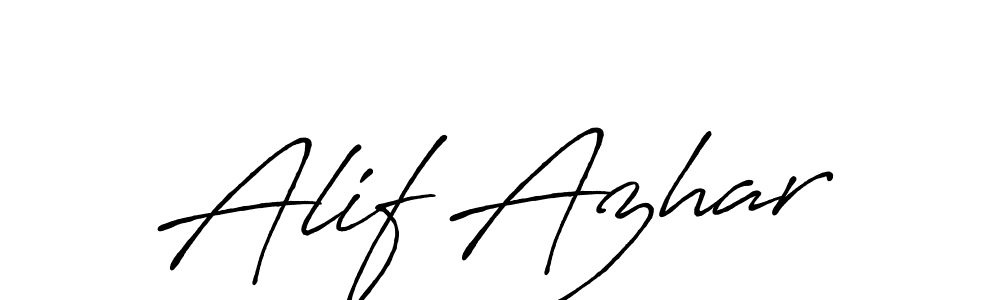 Similarly Antro_Vectra_Bolder is the best handwritten signature design. Signature creator online .You can use it as an online autograph creator for name Alif Azhar. Alif Azhar signature style 7 images and pictures png