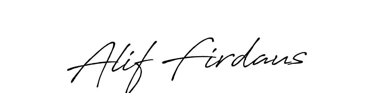 Use a signature maker to create a handwritten signature online. With this signature software, you can design (Antro_Vectra_Bolder) your own signature for name Alif Firdaus. Alif Firdaus signature style 7 images and pictures png