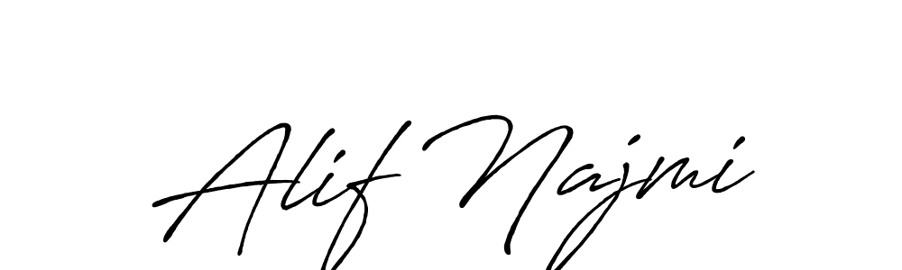 The best way (Antro_Vectra_Bolder) to make a short signature is to pick only two or three words in your name. The name Alif Najmi include a total of six letters. For converting this name. Alif Najmi signature style 7 images and pictures png
