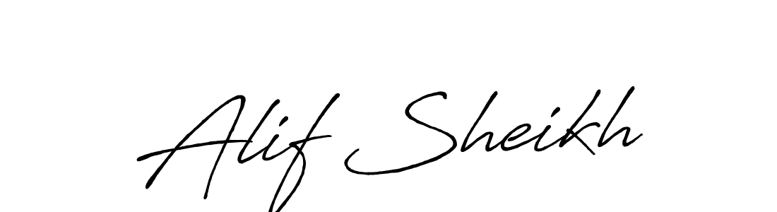 Create a beautiful signature design for name Alif Sheikh. With this signature (Antro_Vectra_Bolder) fonts, you can make a handwritten signature for free. Alif Sheikh signature style 7 images and pictures png