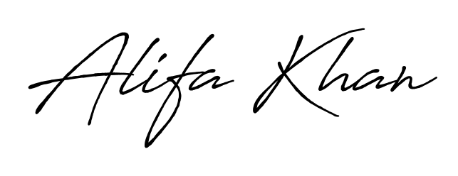 Generate high-definition signature styles for Alifa Khan. The Antro_Vectra_Bolder typeface ensures crisp legibility and sophisticated design. Alifa Khan signature style 7 images and pictures png