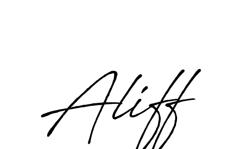 Aliff stylish signature style. Best Handwritten Sign (Antro_Vectra_Bolder) for my name. Handwritten Signature Collection Ideas for my name Aliff. Aliff signature style 7 images and pictures png