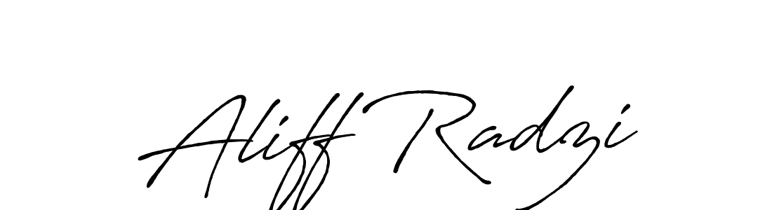 Use a signature maker to create a handwritten signature online. With this signature software, you can design (Antro_Vectra_Bolder) your own signature for name Aliff Radzi. Aliff Radzi signature style 7 images and pictures png