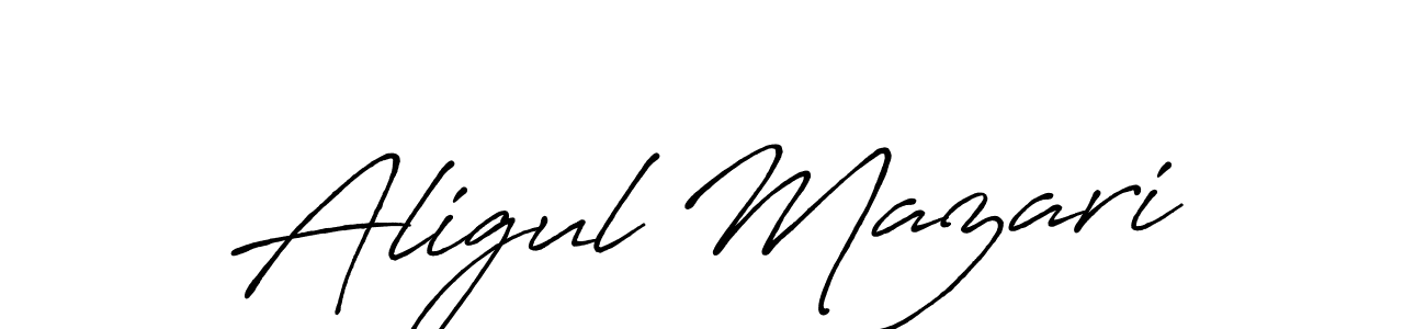 if you are searching for the best signature style for your name Aligul Mazari. so please give up your signature search. here we have designed multiple signature styles  using Antro_Vectra_Bolder. Aligul Mazari signature style 7 images and pictures png