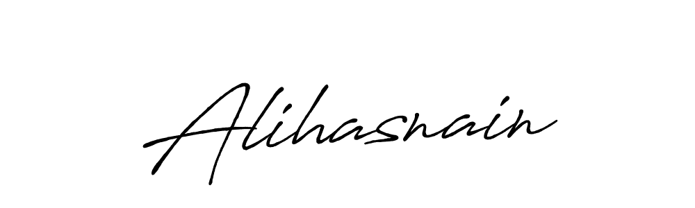 How to make Alihasnain name signature. Use Antro_Vectra_Bolder style for creating short signs online. This is the latest handwritten sign. Alihasnain signature style 7 images and pictures png